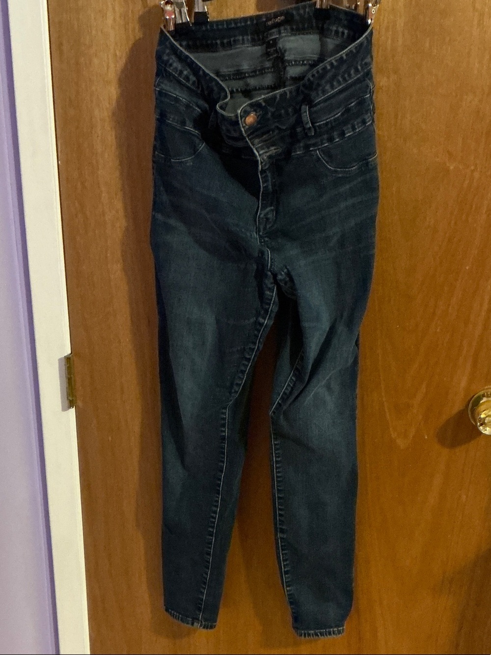 refuge High-Rise Dark Wash Skinny Jeans